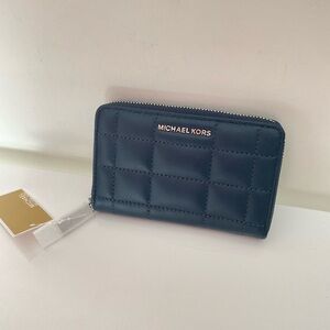 Michael Kors Navy Quilted Wallet